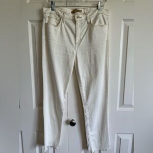 Joe's Jeans the Lara mid rise cigarette ankle jeans, milky ivory. 30